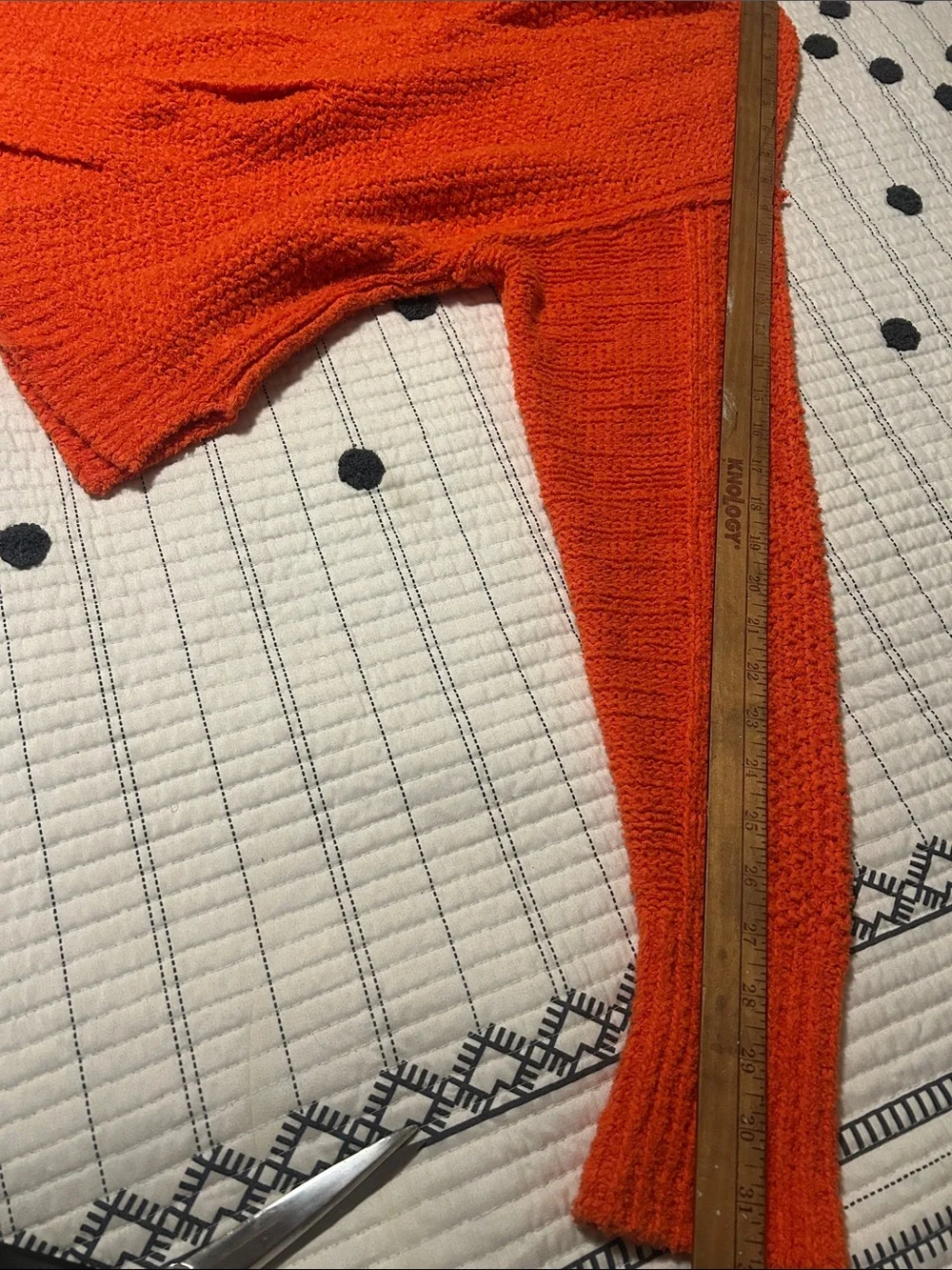 Free People Coco V-neck Sweater Oversized Chunky Orange Fall Boho Women Medium M